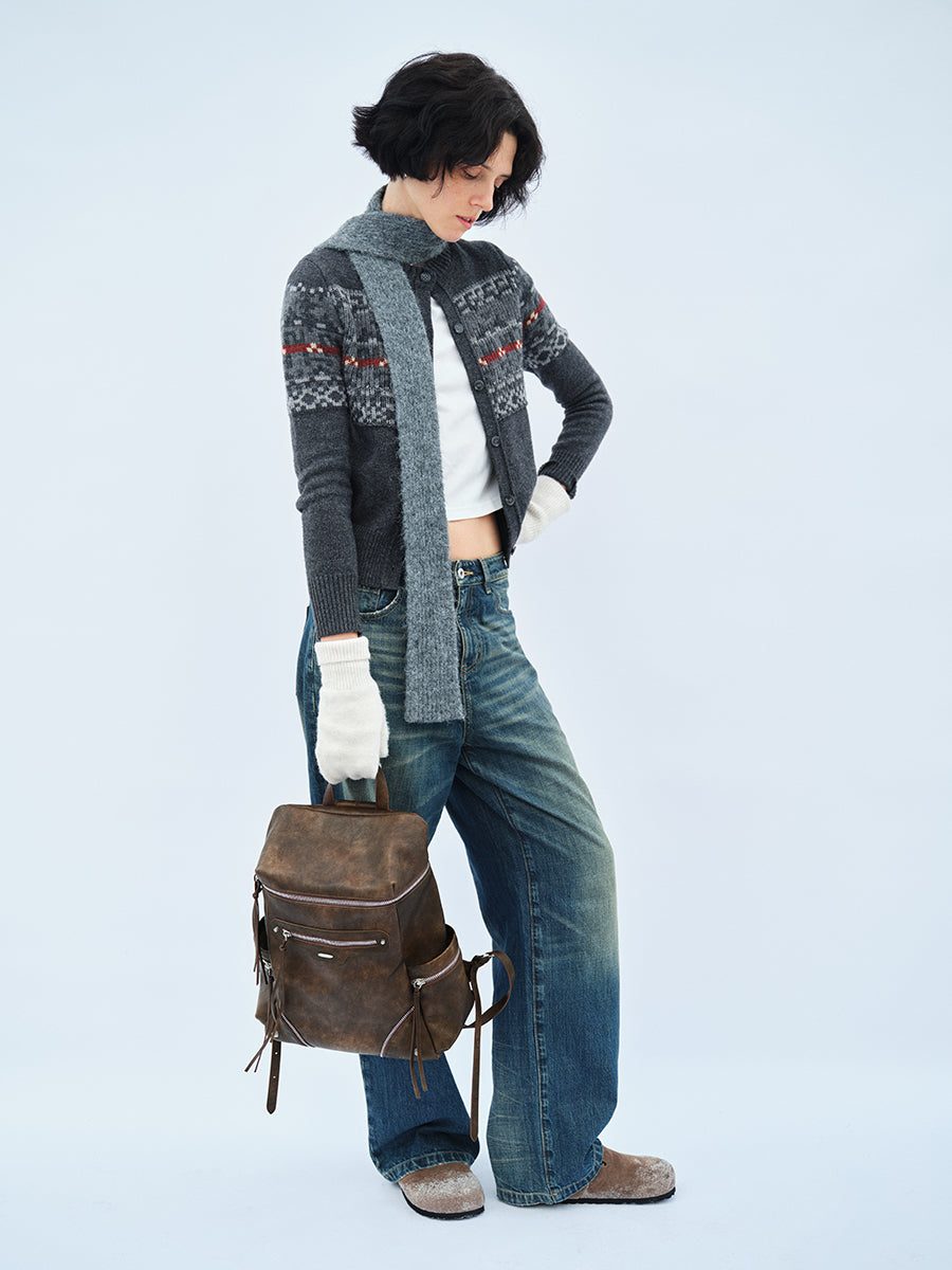 Retro and sophisticated commuter backpack