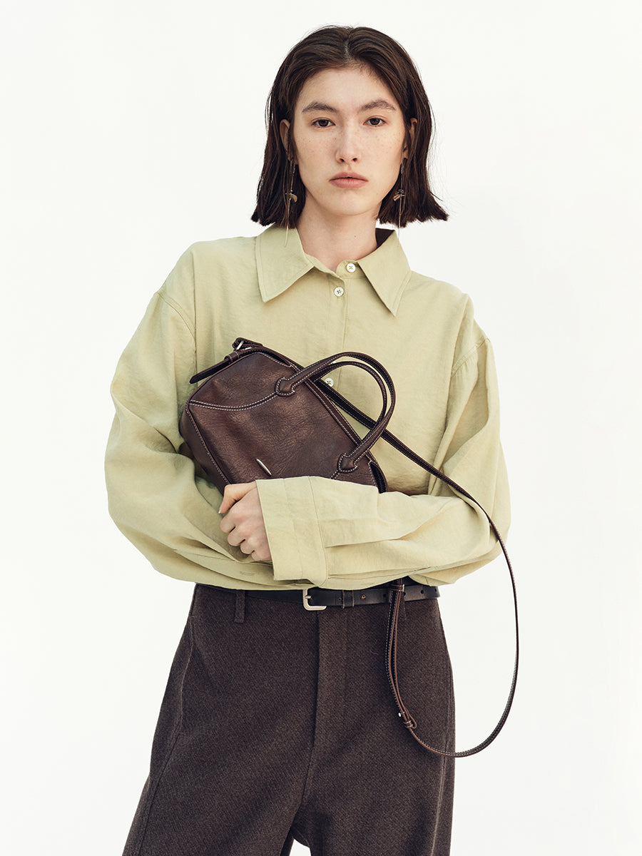 New Leather Boston Bag