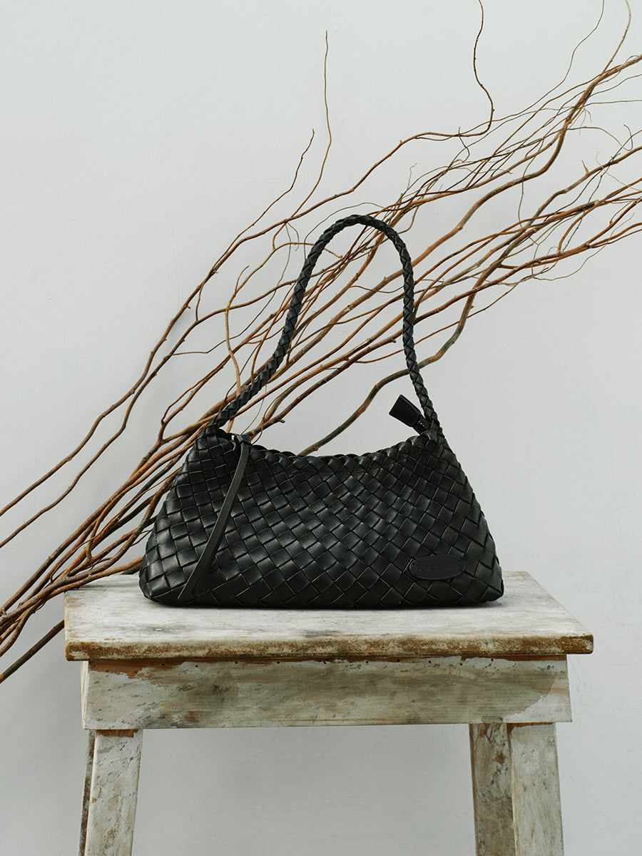 Top-grain Leather Bag Woven Bag