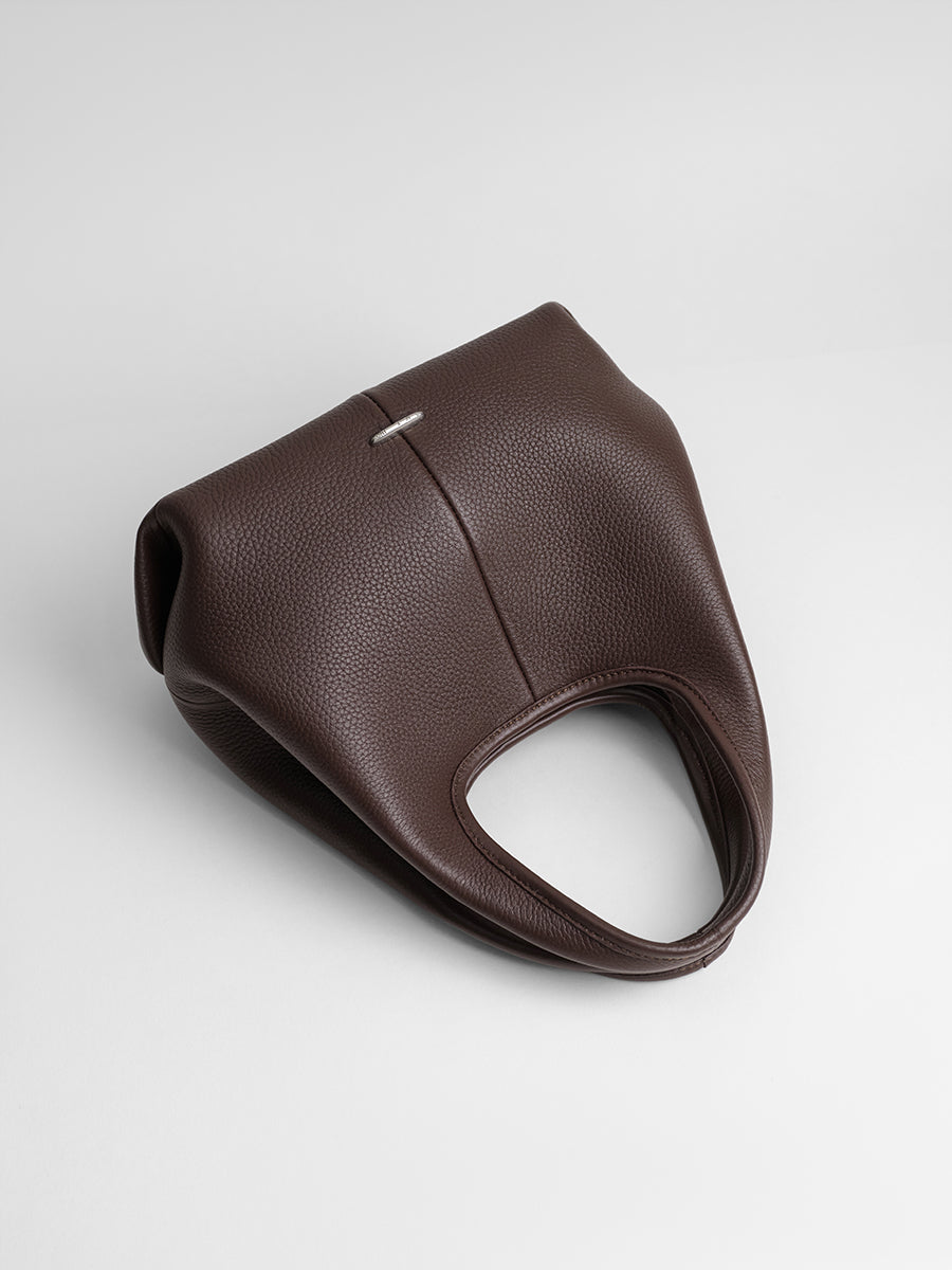 top grain leather minimalist hobo bag