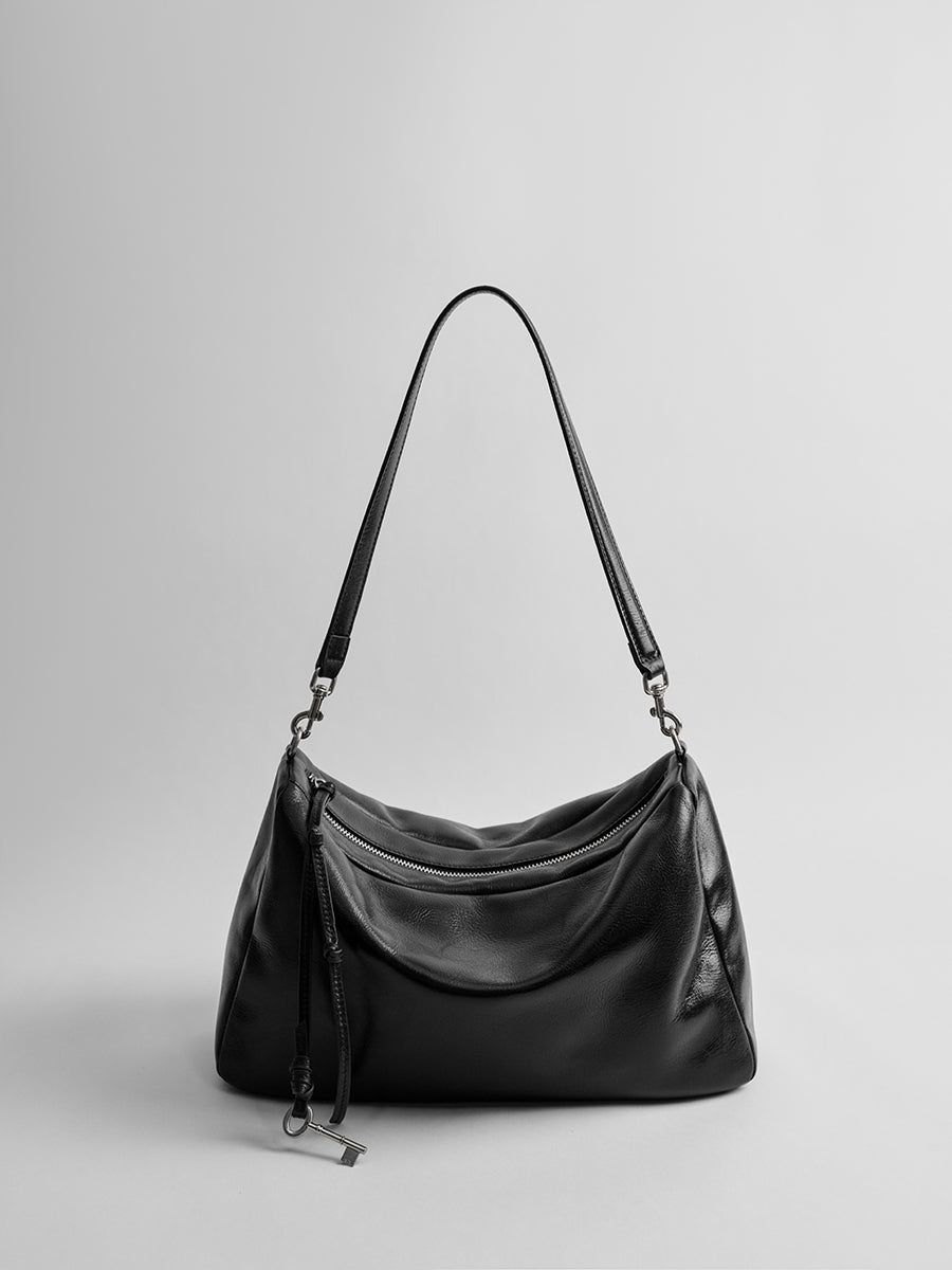 First-layer cowhide hobo bag