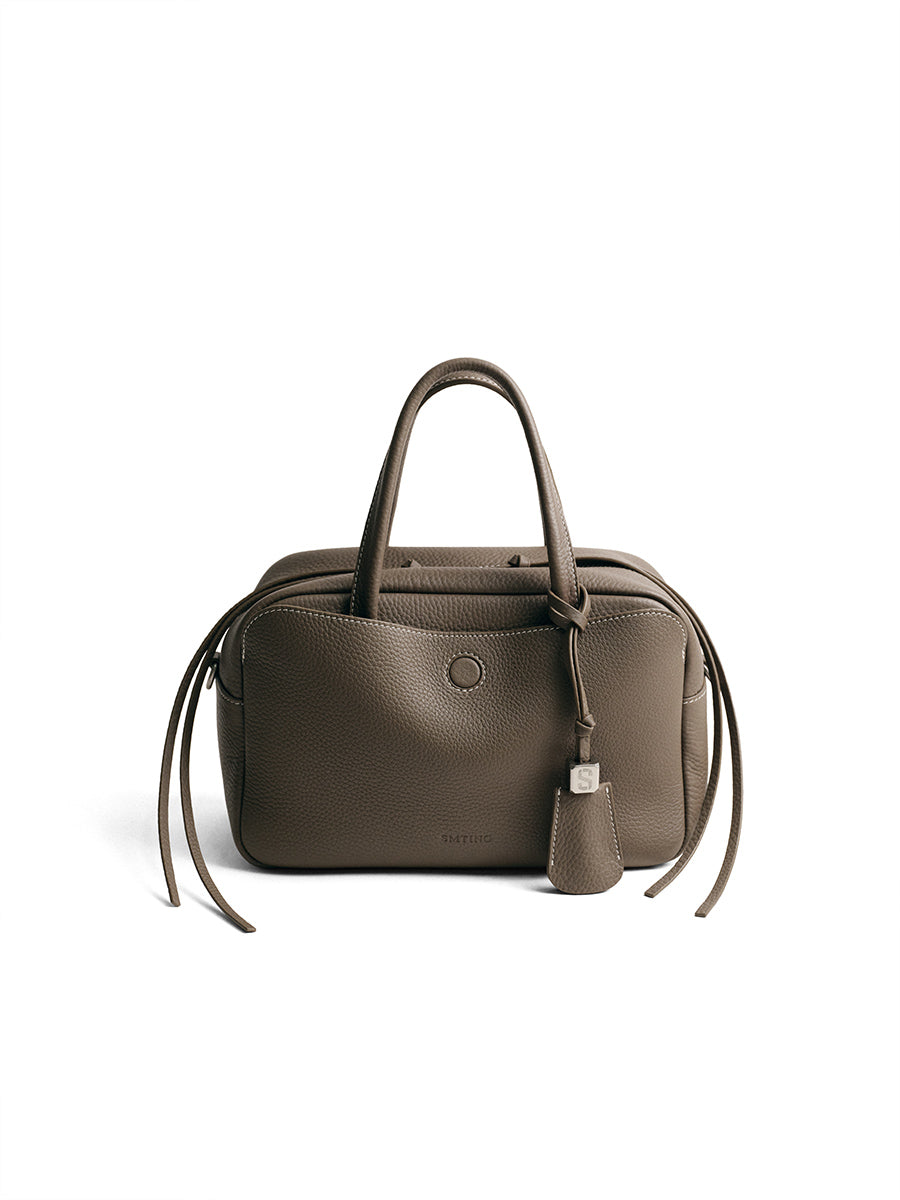 FIRST-LAYER COWHIDE BOSTON BAG