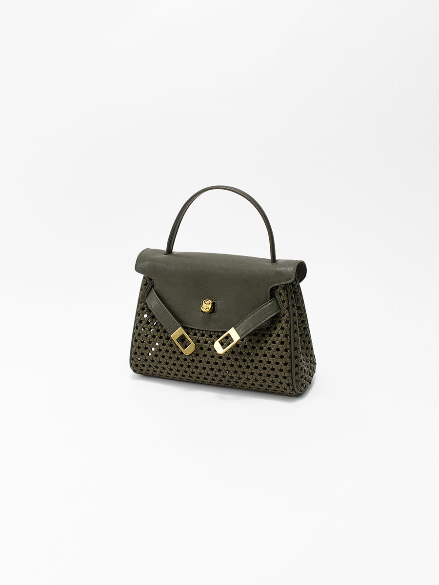 Openwork Woven Kelly Bag