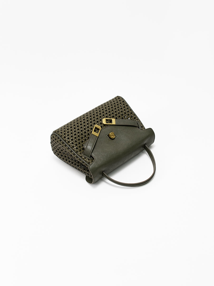 Openwork Woven Kelly Bag