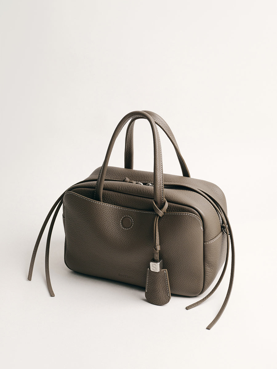 FIRST-LAYER COWHIDE BOSTON BAG