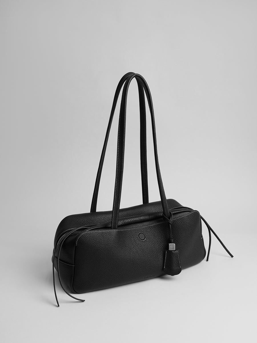 top grain leather  luxury baguette bag