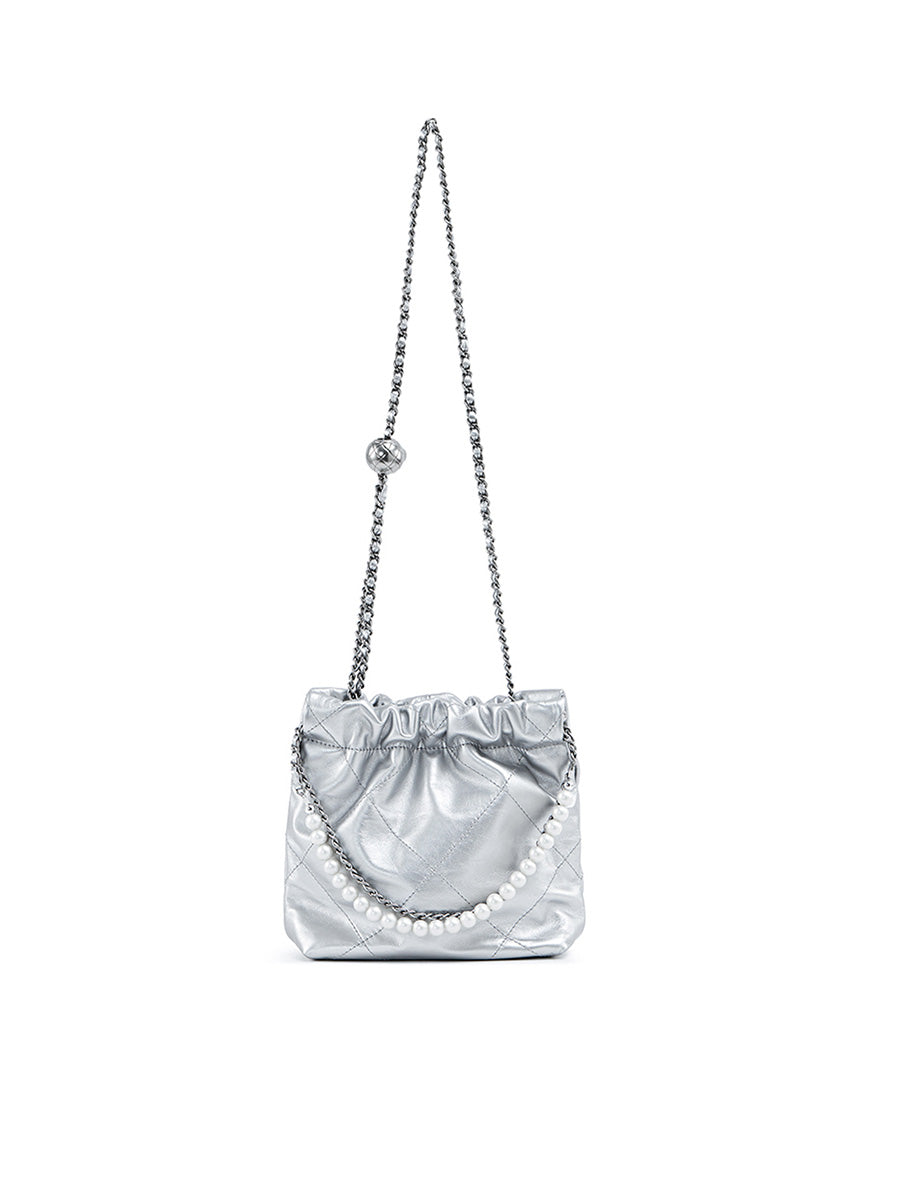 Fashionable versatile pearl chain handbag