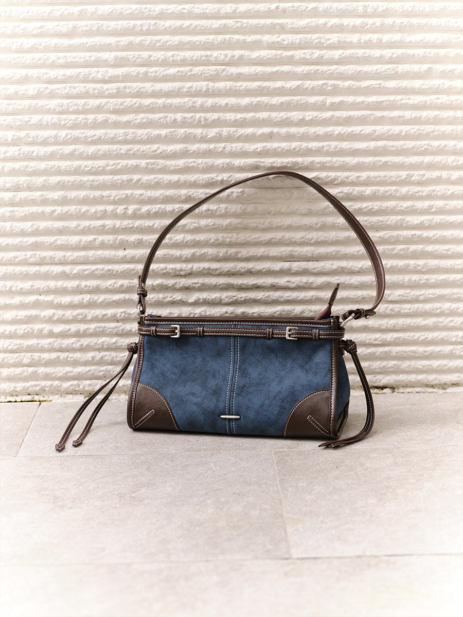 Leather Baguette Single-Shoulder Bag