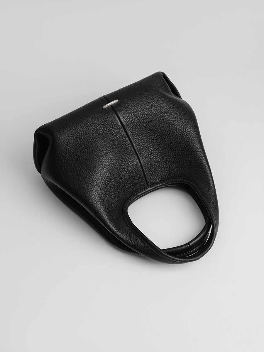 top grain leather minimalist hobo bag