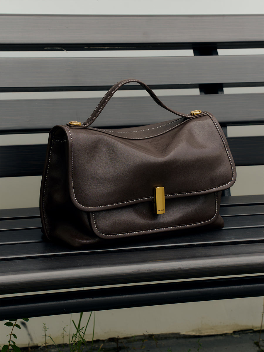 vegetable tanned cowhide messenger bag