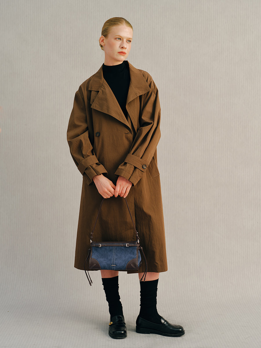 Leather Baguette Single-Shoulder Bag