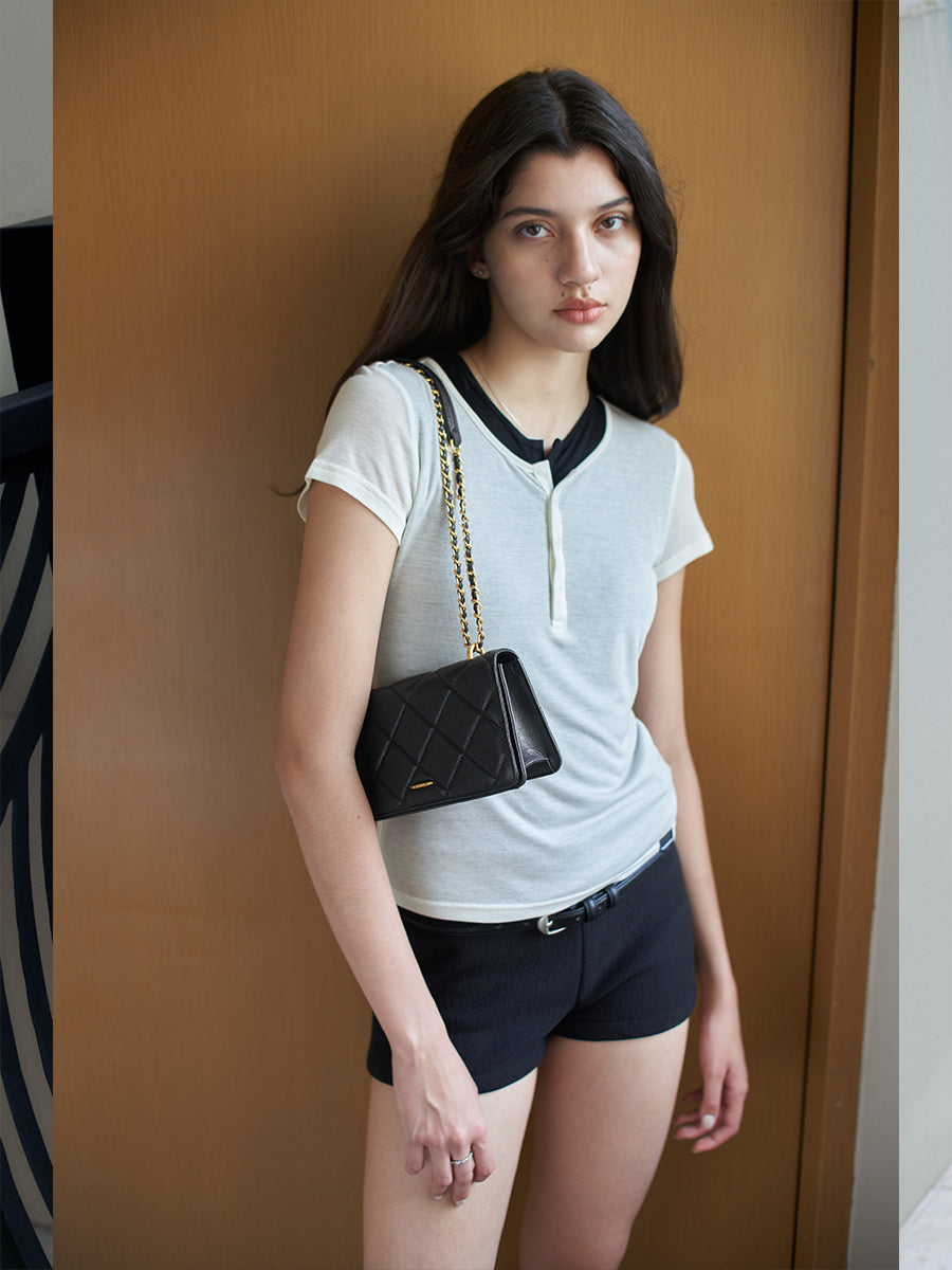 Light luxury diamond quilted chain bag