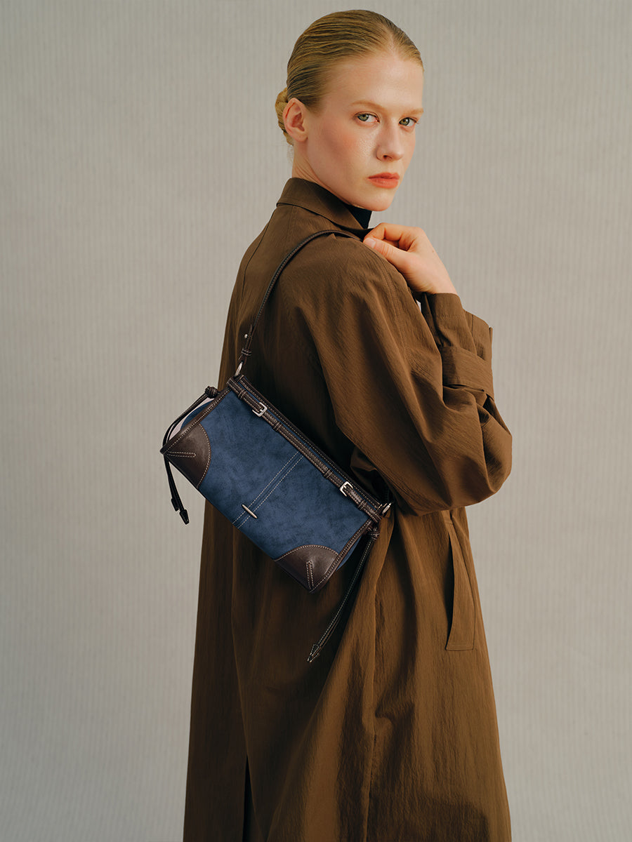 Leather Baguette Single-Shoulder Bag