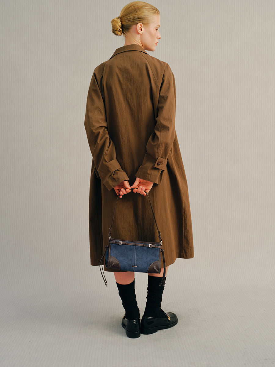 Leather Baguette Single-Shoulder Bag