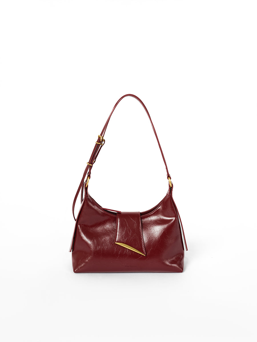 Metal oblique cover shoulder bag