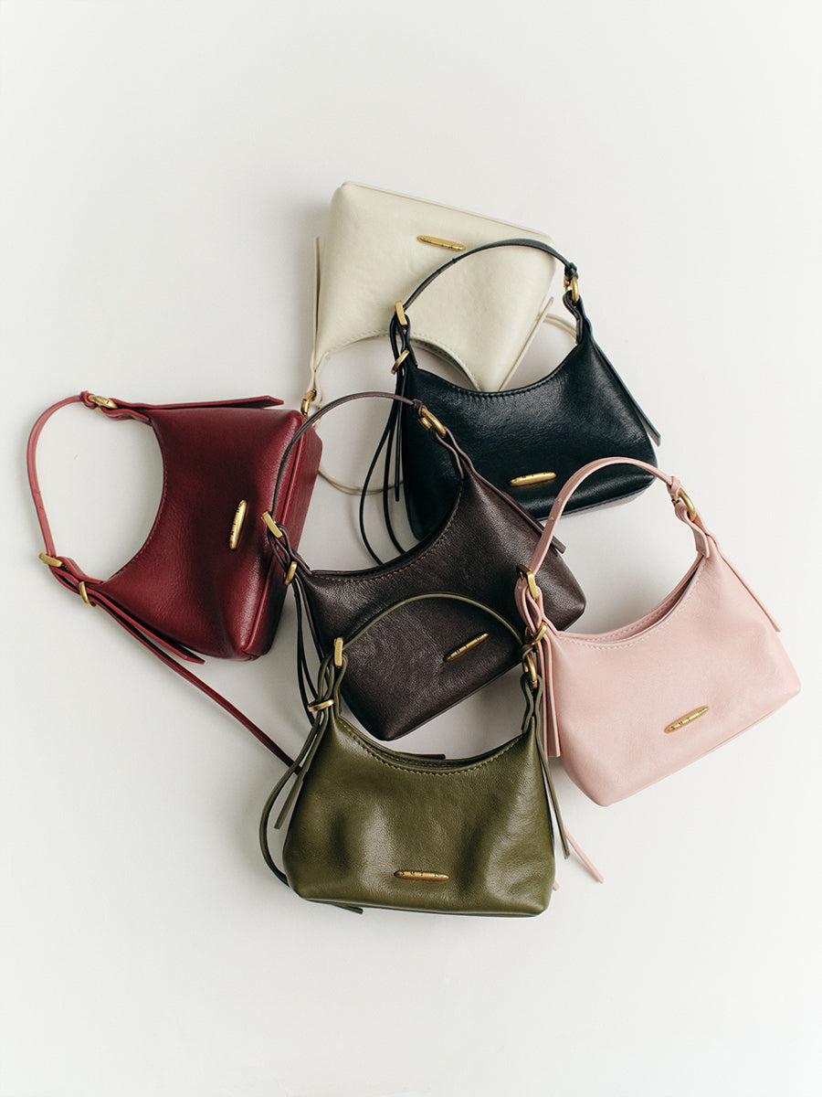 First-layer cowhide mini handbag