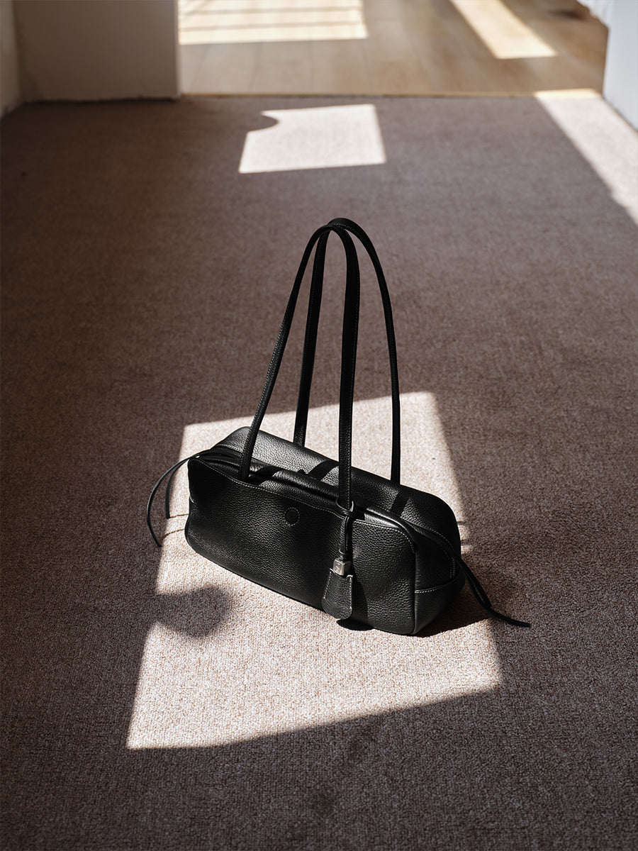 top grain leather  luxury baguette bag