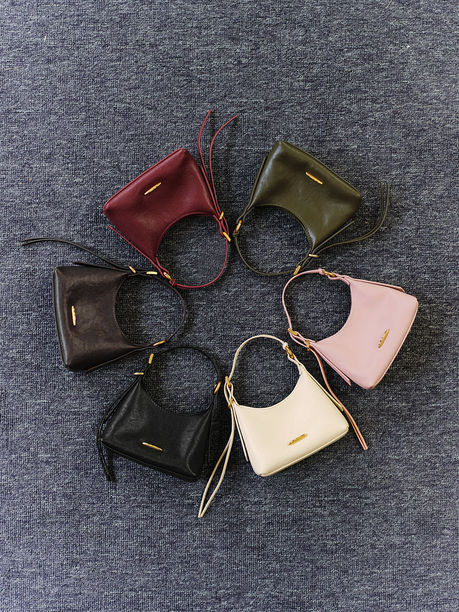 First-layer cowhide mini handbag