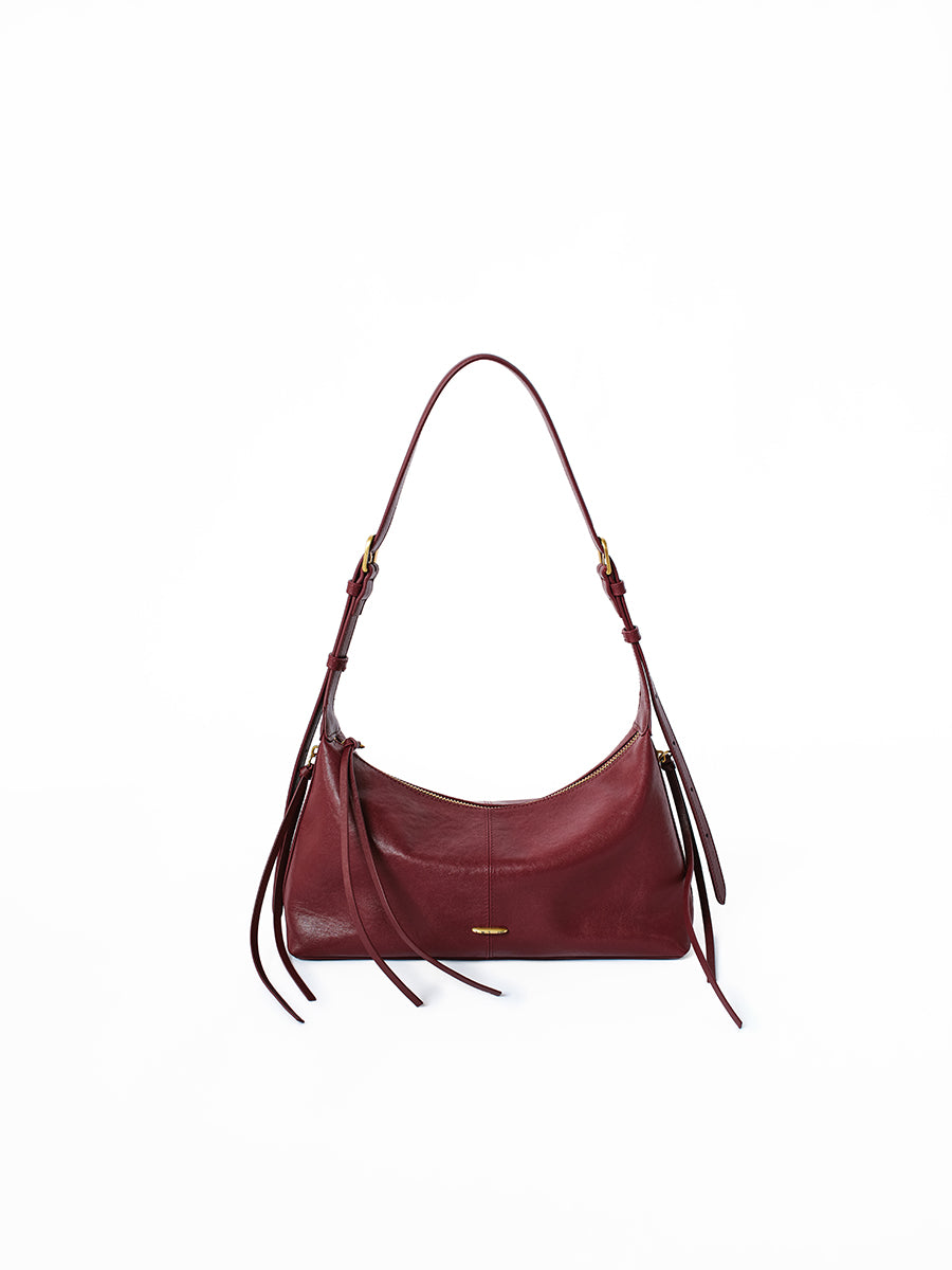 Minimalist Hobo Bag in Genuine Top-Grain Leather