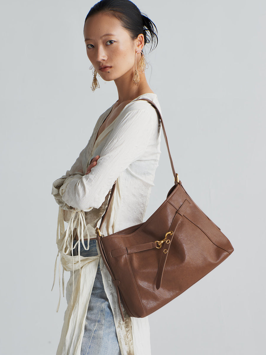 Long time no see-Large Capacity Leather Tote Bag