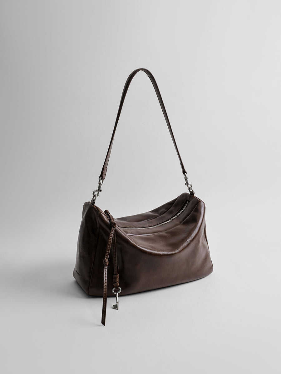 First-layer cowhide hobo bag