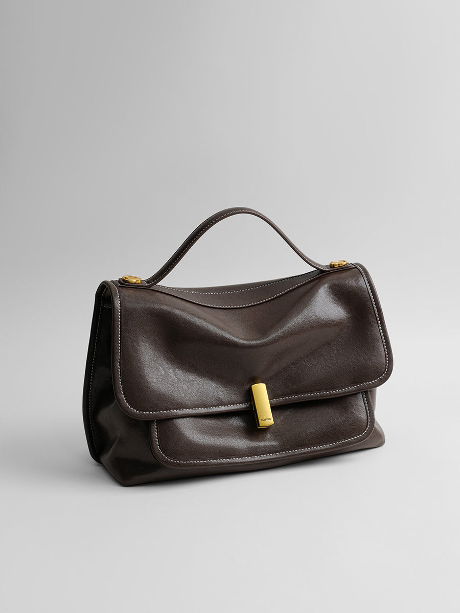 vegetable tanned cowhide messenger bag