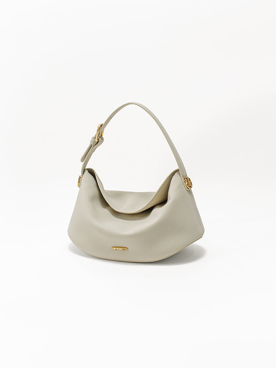 Pillow Bag with Burnished Leather Handles