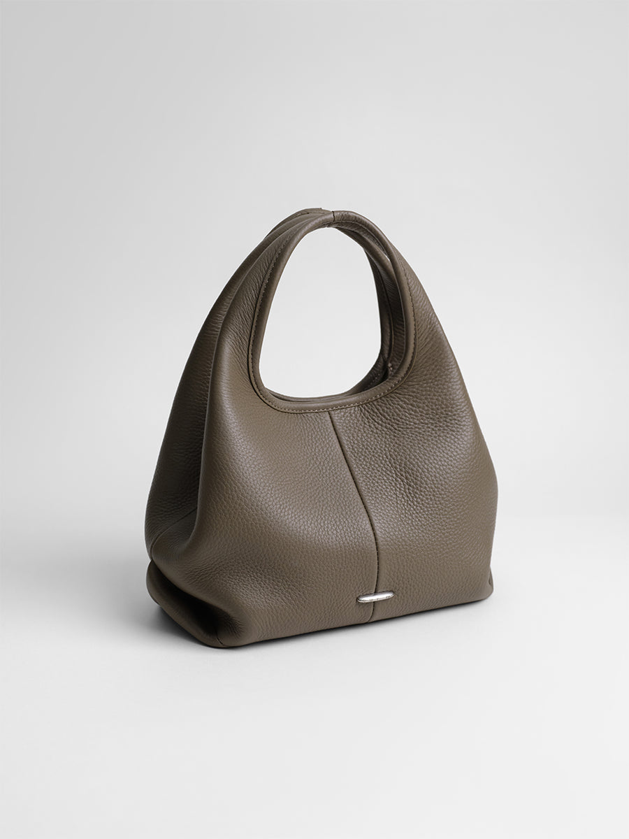 top grain leather minimalist hobo bag