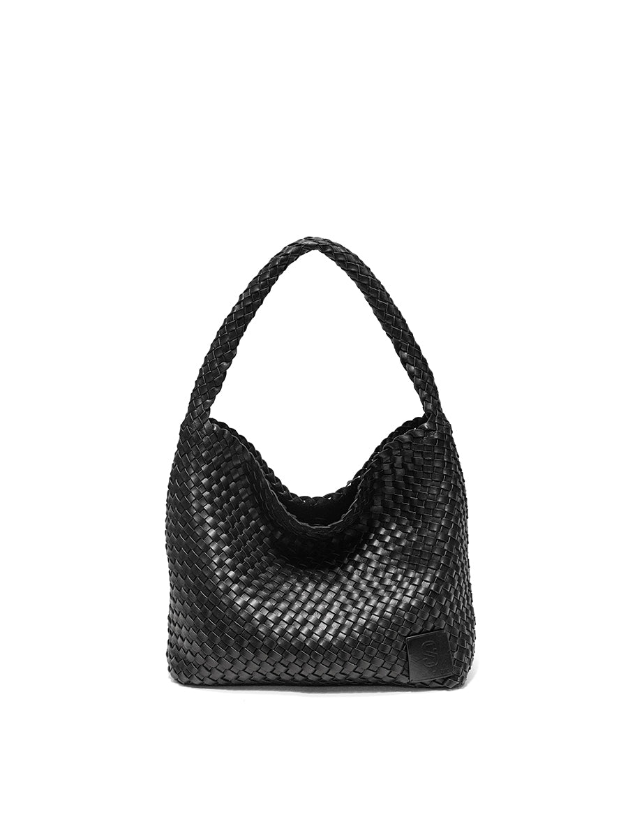 Top-grain Leather Woven Bag