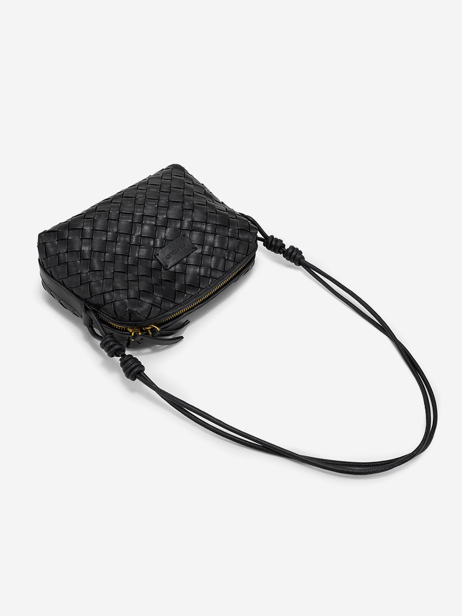 Ink White-Woven Square Bag