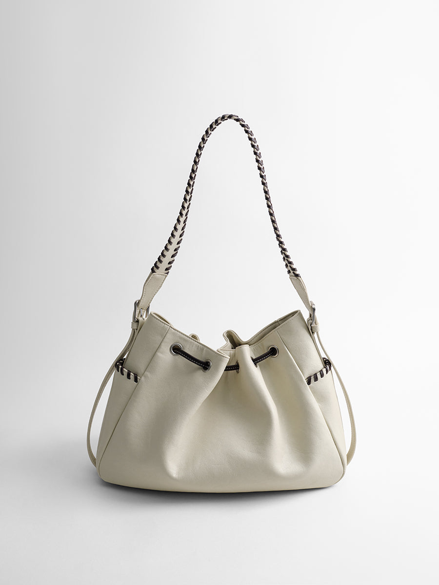 Large-capacity drawstring bucket bag