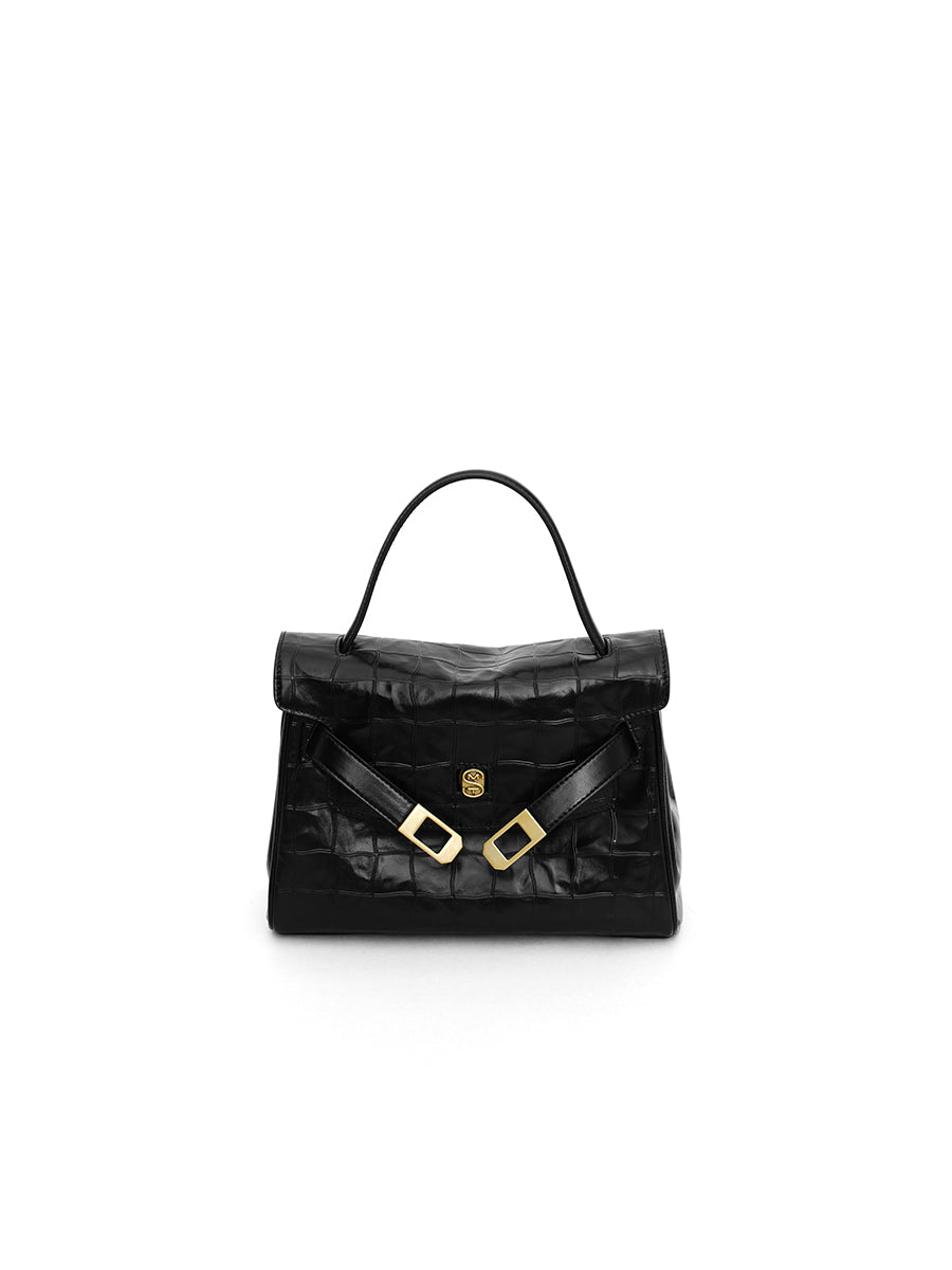 High-end genuine top-grain leather Kelly bag