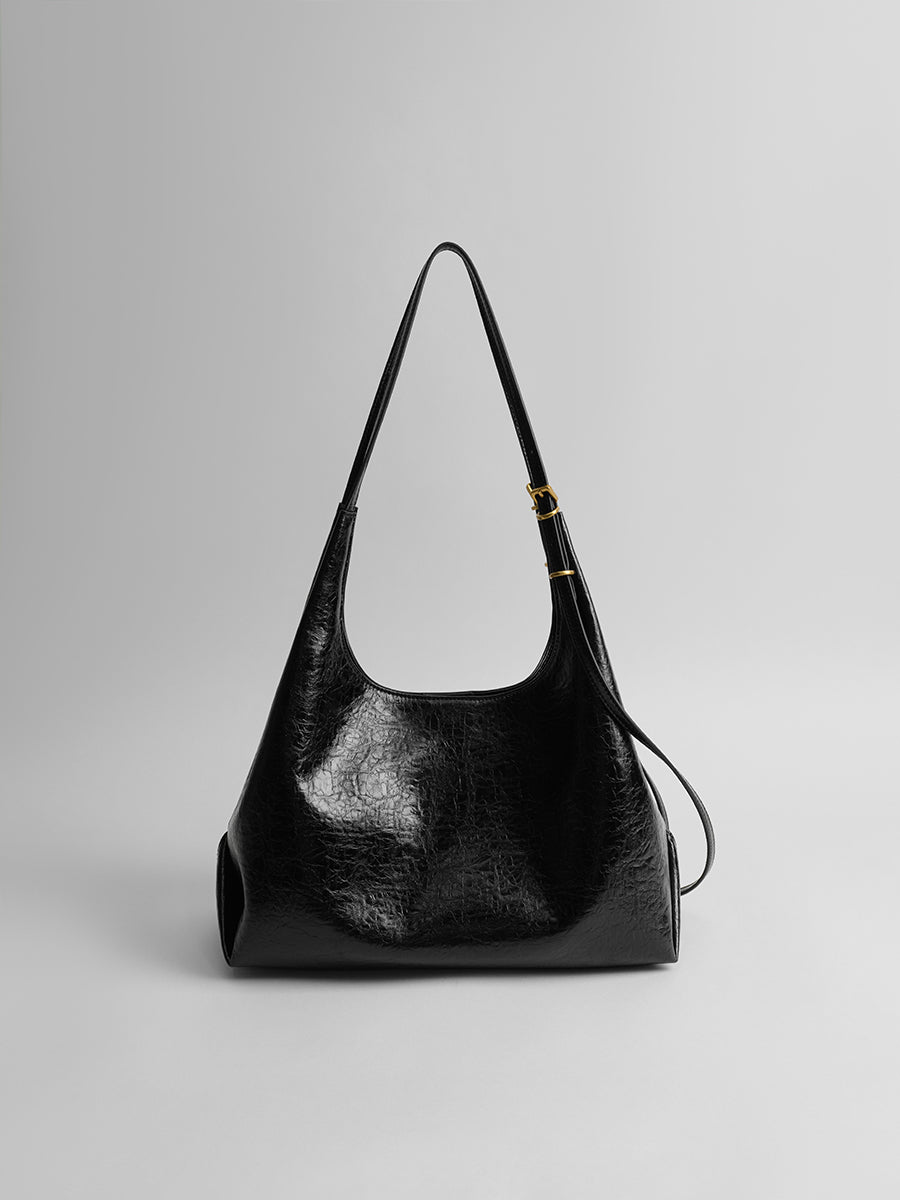 Cracked leather tote bag
