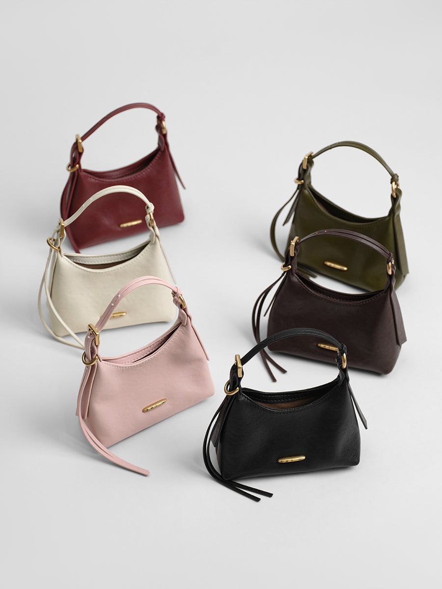 First-layer cowhide mini handbag