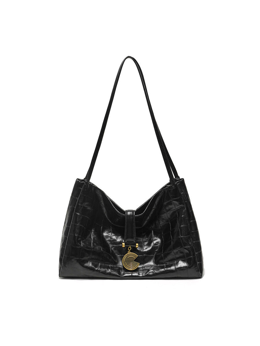 Plaid large capacity shoulder bag tote bag