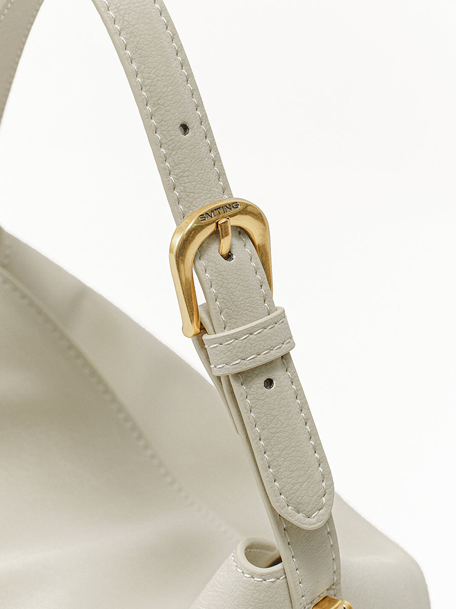Pillow Bag with Burnished Leather Handles