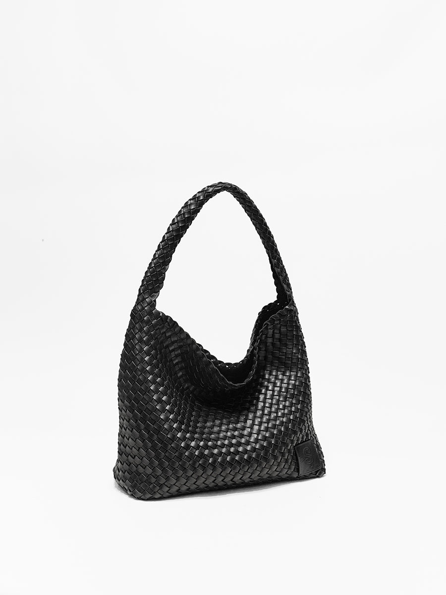 Top-grain Leather Woven Bag