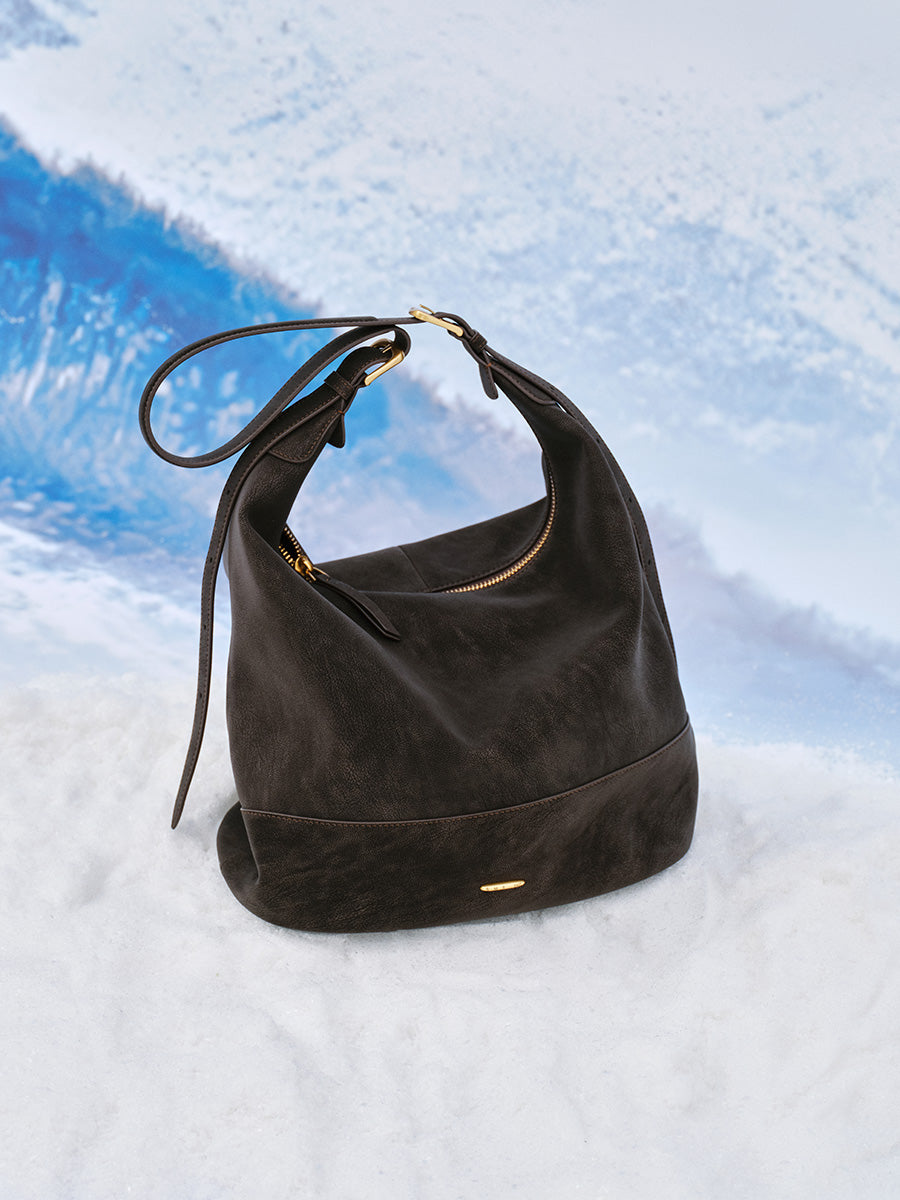 Textured casual water bucket bag