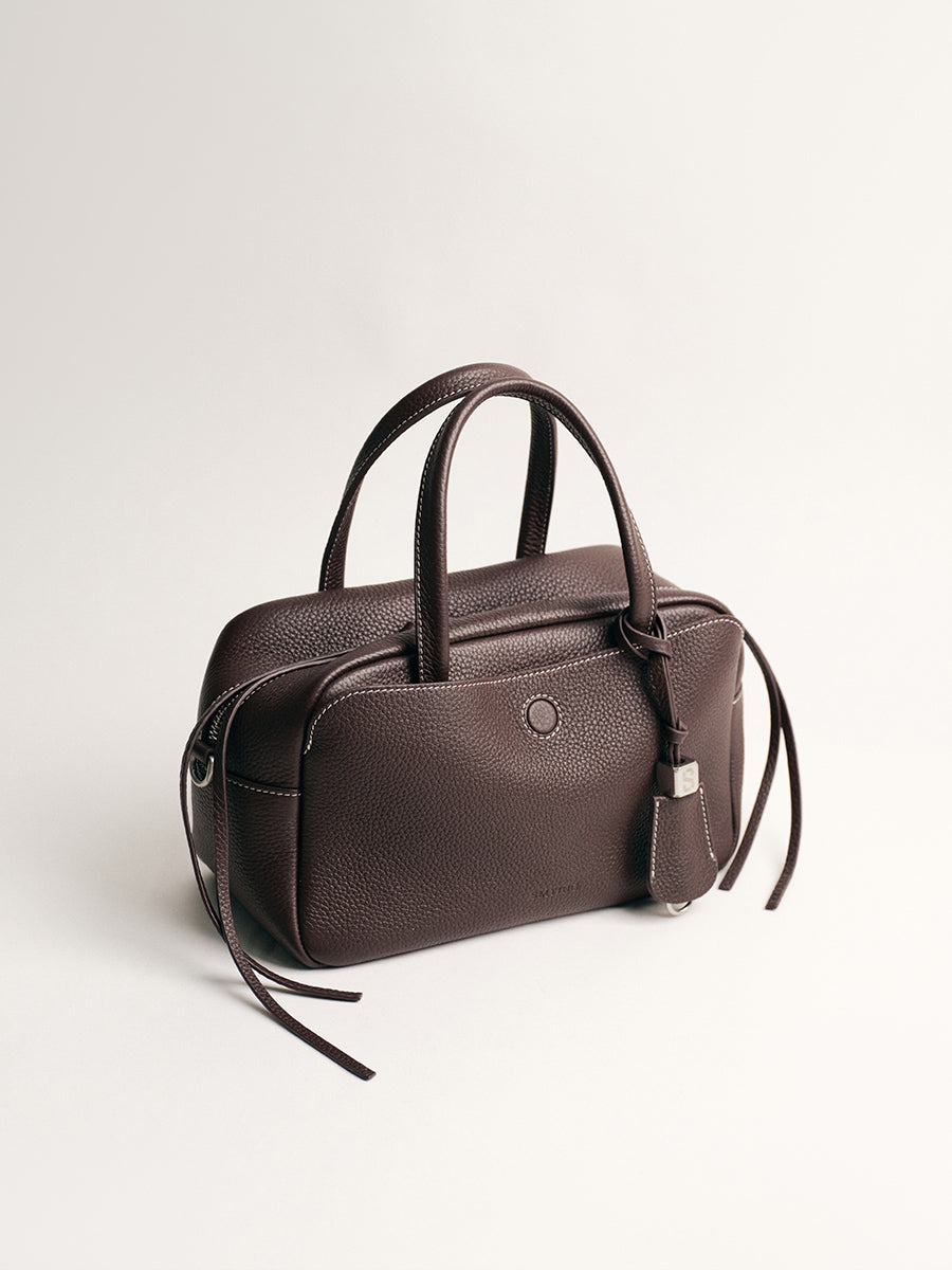 FIRST-LAYER COWHIDE BOSTON BAG
