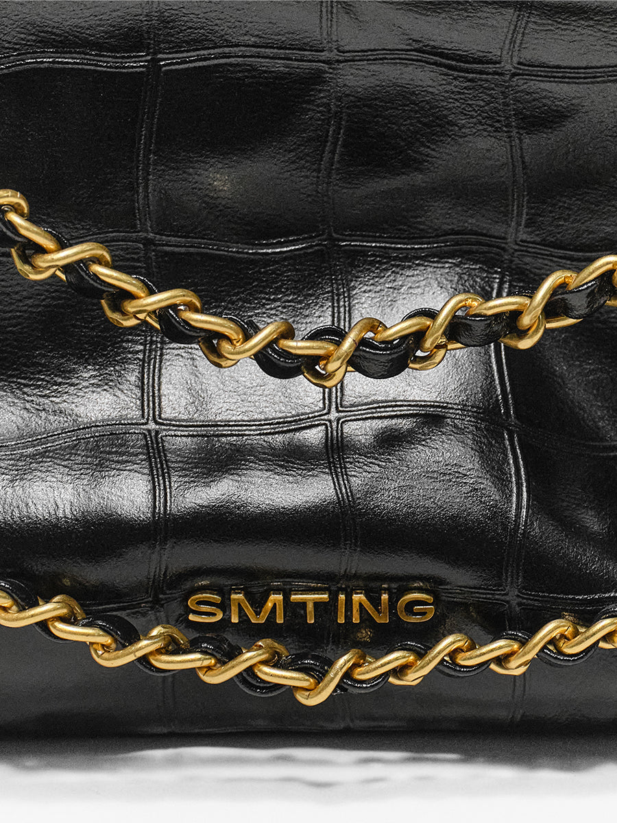 Coco Moonlight-Top  Grain Leather Cowhide Chain Bag