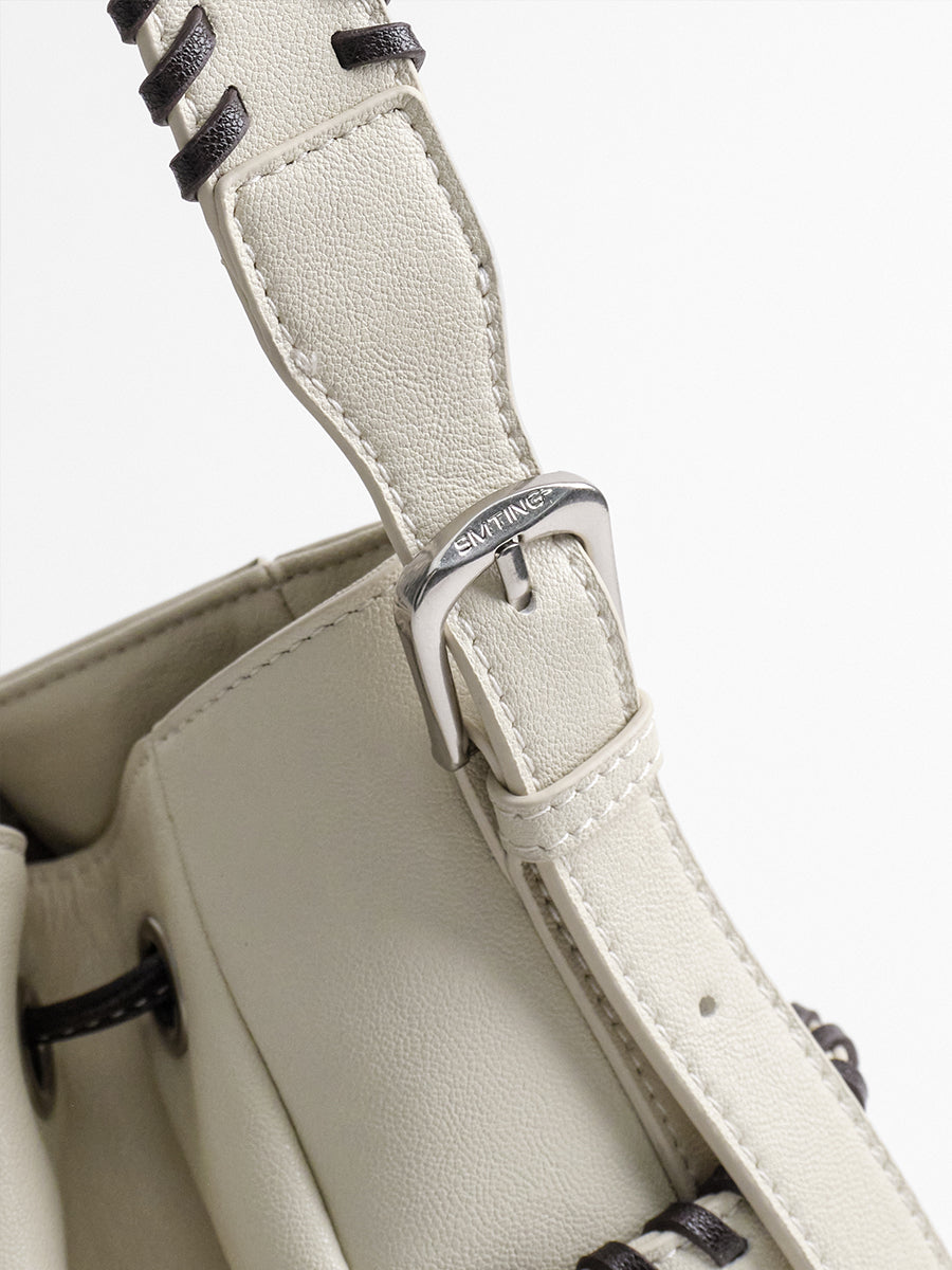 Large-capacity drawstring bucket bag