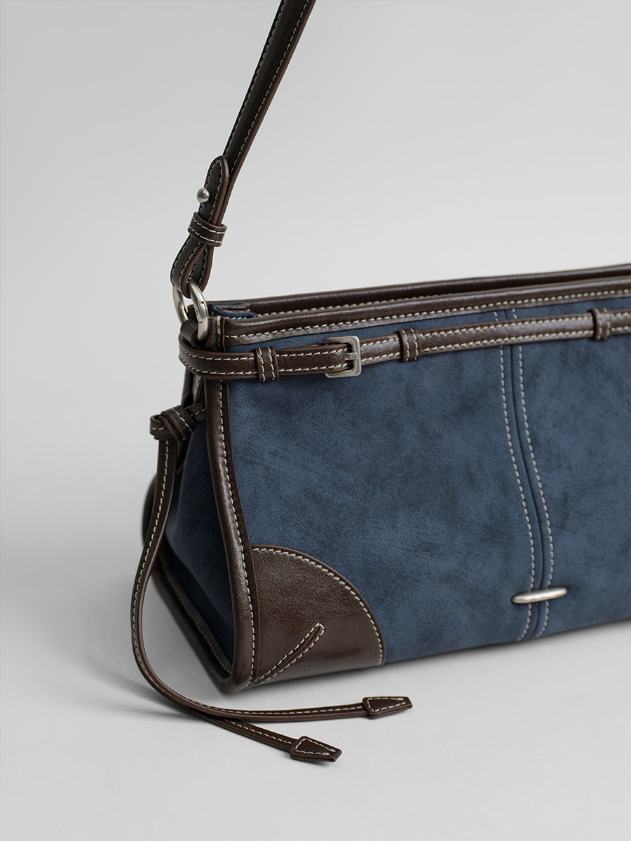 Leather Baguette Single-Shoulder Bag