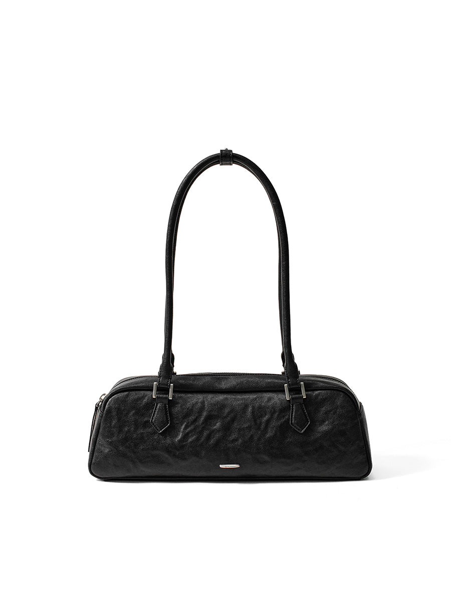 Fashionable and unique pleated baguette bag