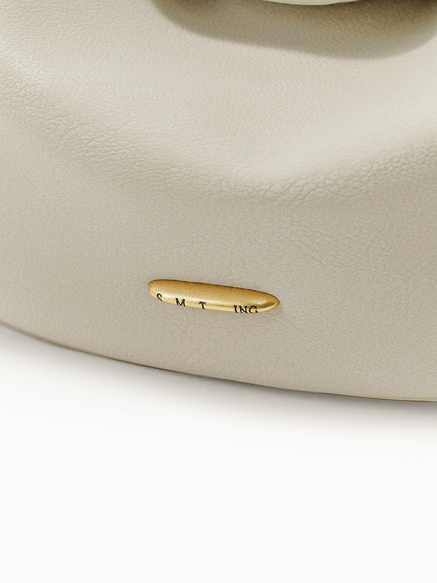 Pillow Bag with Burnished Leather Handles