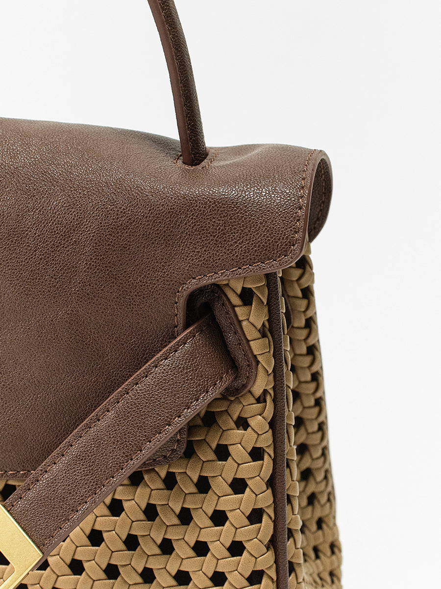 Openwork Woven Kelly Bag