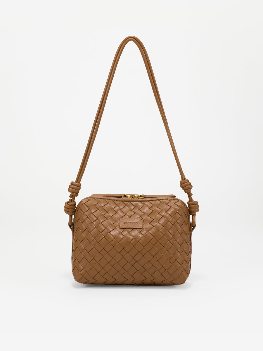Ink White-Woven Square Bag