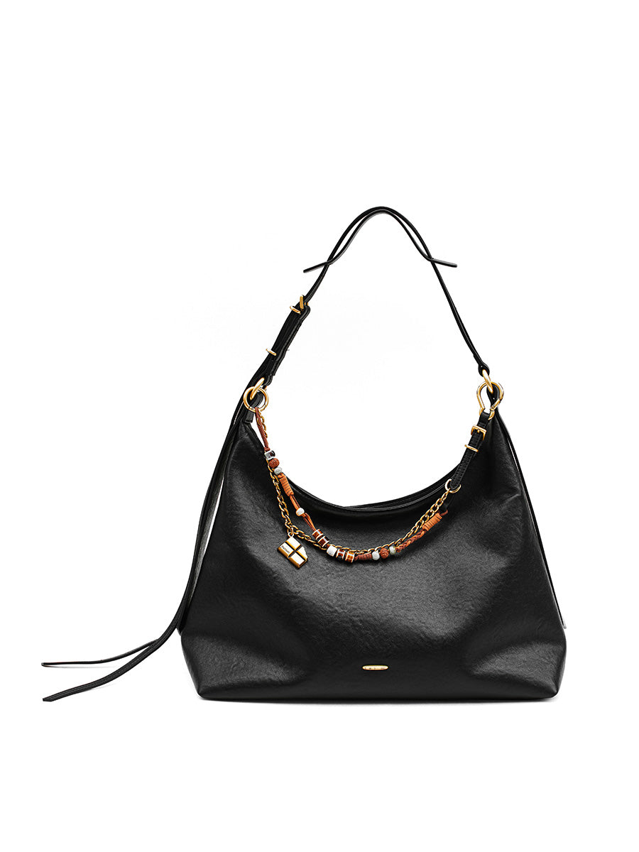 Fashionable minimalist low-key hobo bag