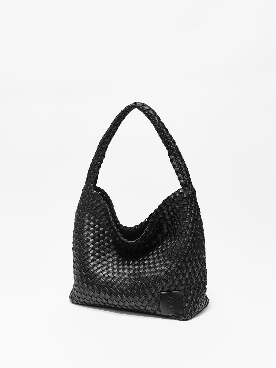 Top-grain Leather Woven Bag