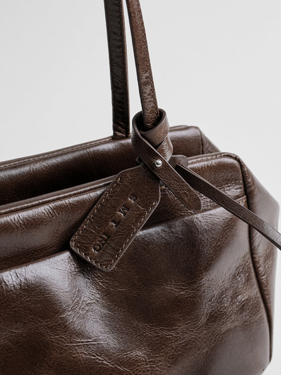 First-layer cowhide Boston bag