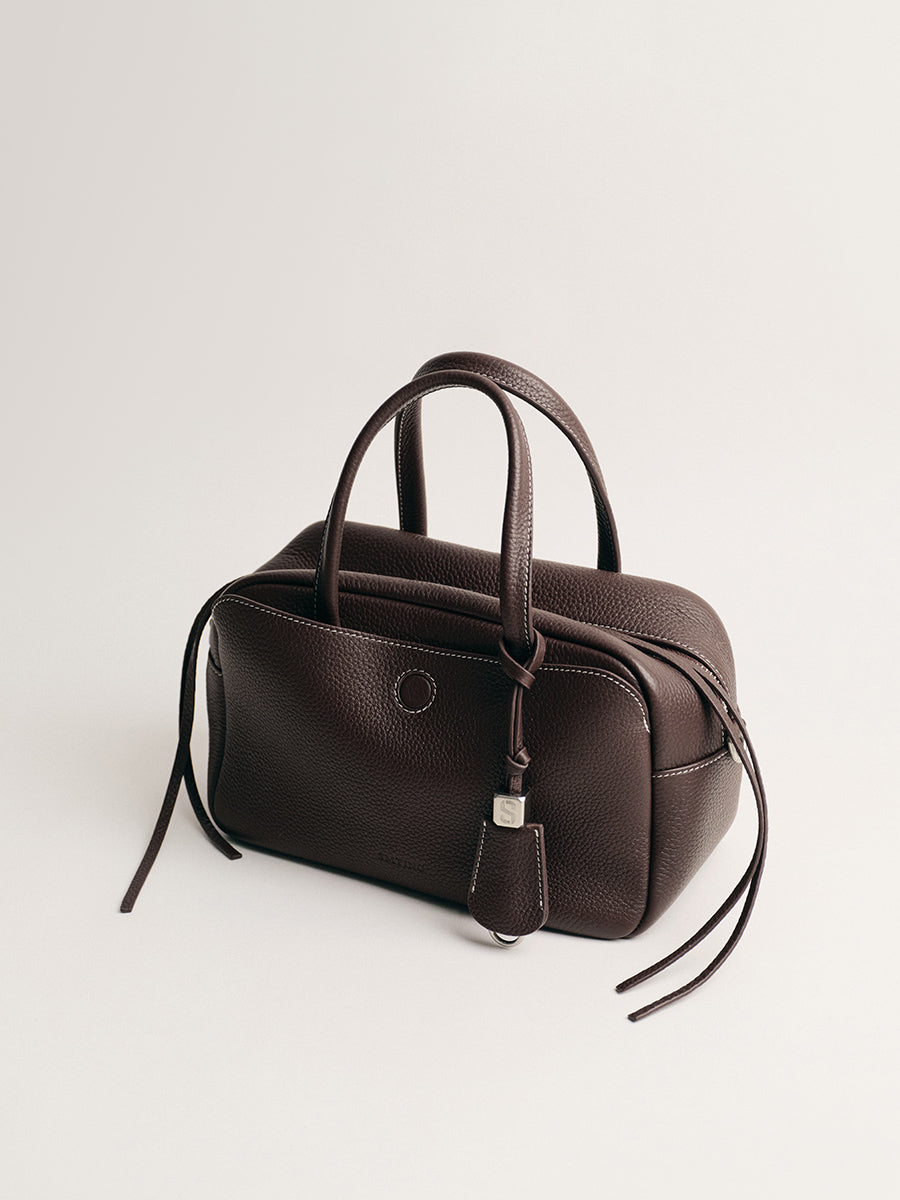 FIRST-LAYER COWHIDE BOSTON BAG